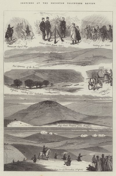 Bocetos en la revisión de voluntarios de Brighton de Charles J. Staniland
